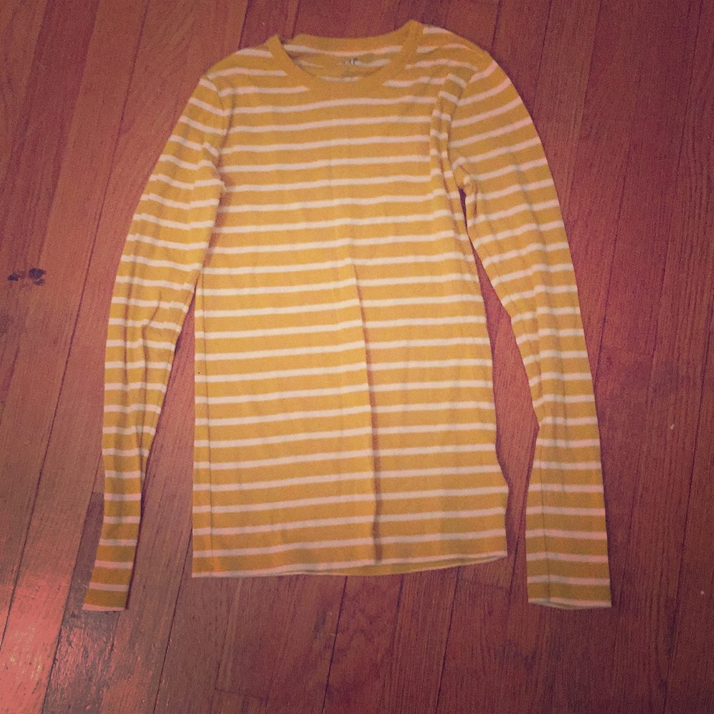 Yellow Striped long sleeve tee
